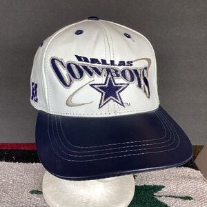 Vintage pro elite Dallas cowboys SnapBack Hat leather made in USA NFL football